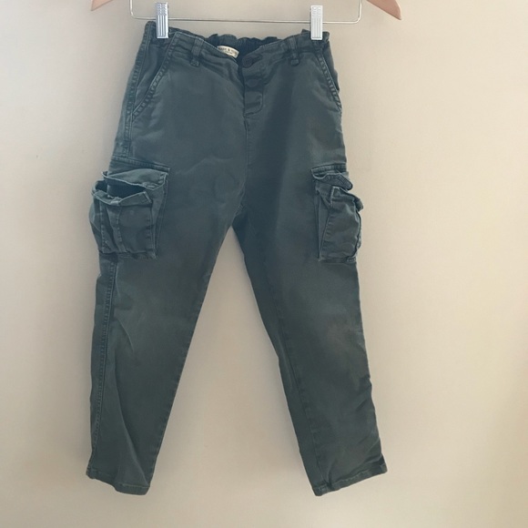 Babe & Tess Green Khaki Boys Cargo Pant Sz 8 - Picture 1 of 6